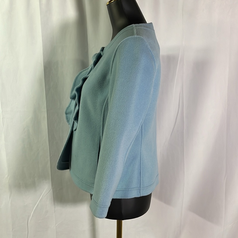 NWT Talbots Pastel Blue Ruffle Front Grace Fit Wool Jacket - Picture 2 of 16